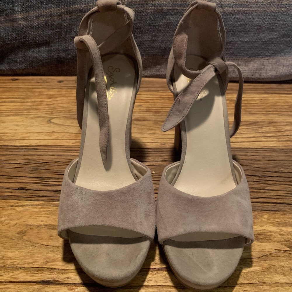 Nude Suede Heels